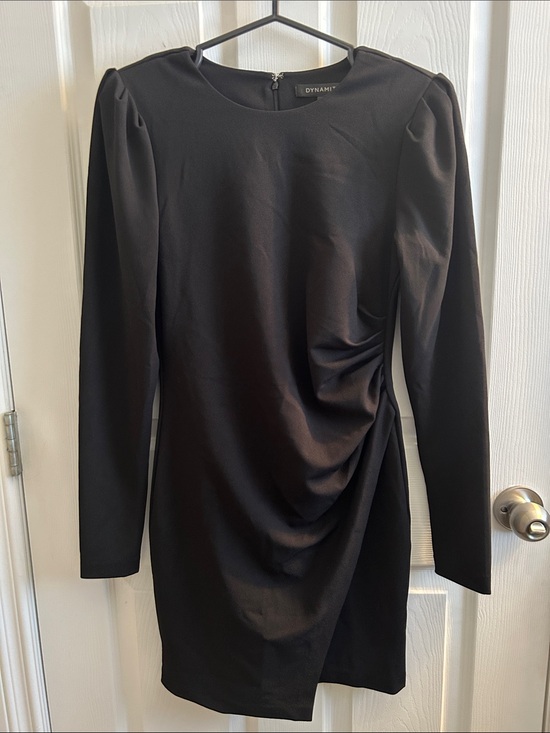 Dynamite Dresses & Skirts - Dynamite Black Long Sleeve Ruched Side Mini Dress